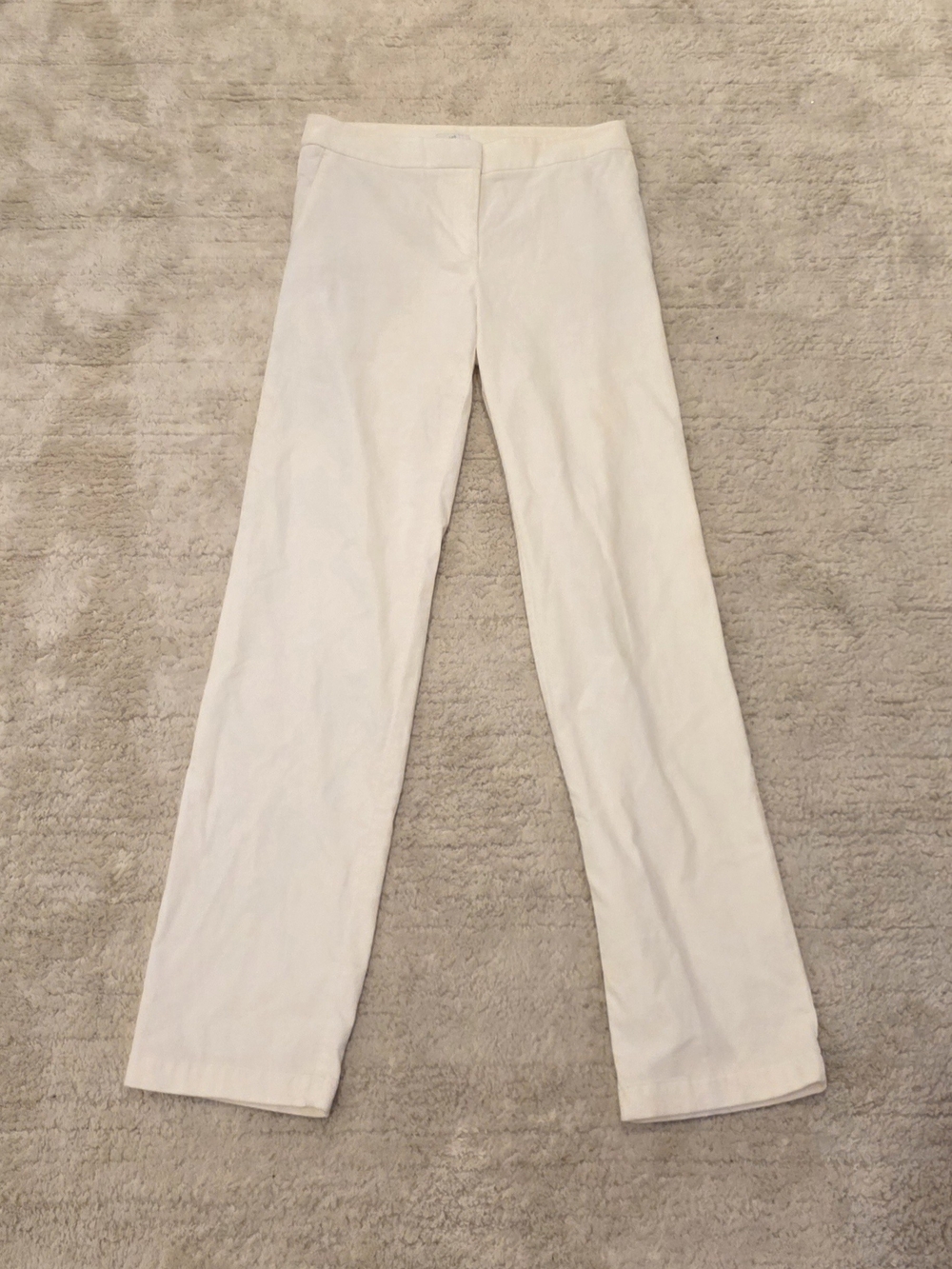 J. Jill Elegant Velvet Ivory Straight-Leg Pants, 8 Tall